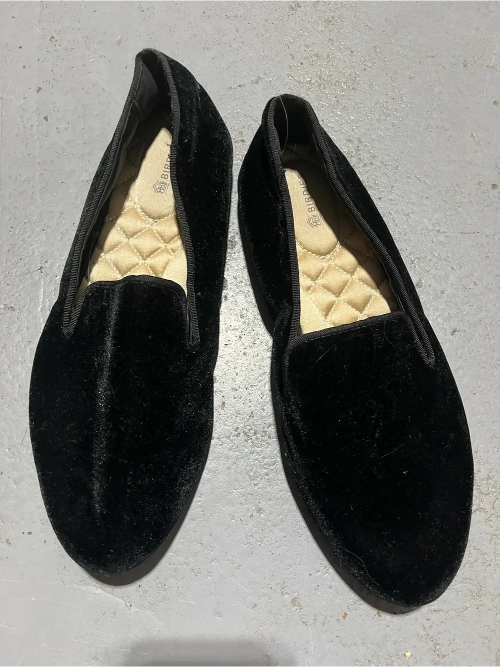 Birdies 8.5 Velvet Slip-On Loafer - Black